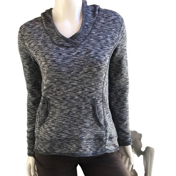 Tangerine Fleece Lined Pullover Hooded Gray Sweatshirt Women's Size Medium - Picture 1 of 8